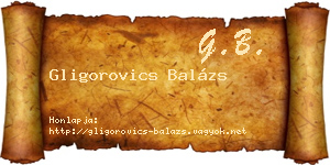Gligorovics Balázs névjegykártya